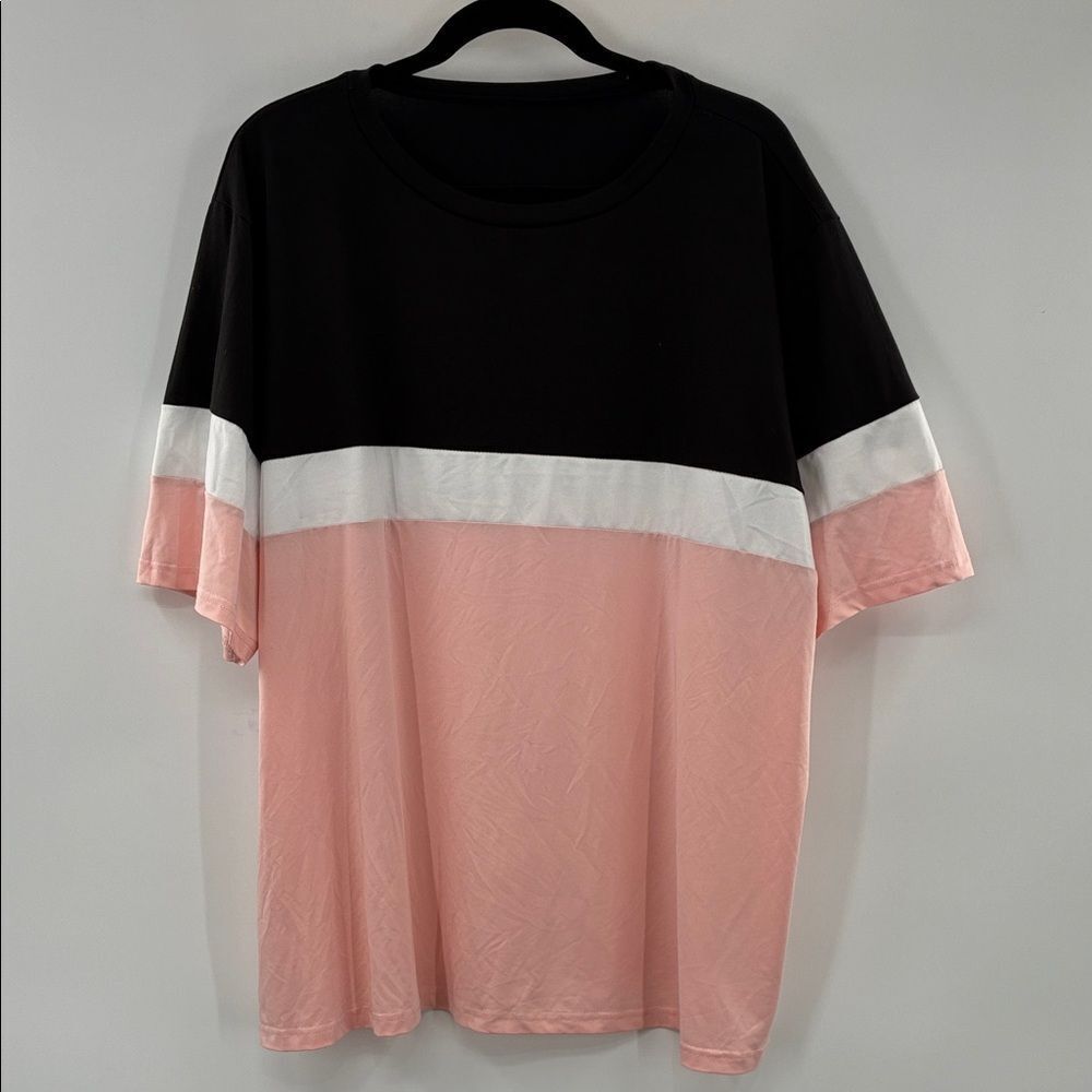3For$20 Black and Pink Colorblock Top Size 5X